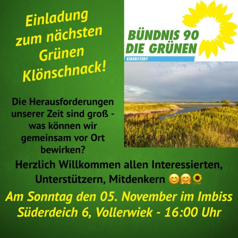 Grüner Klönschnack am 5.11. – 16 Uhr